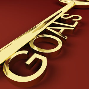 Goals Gold Key Representing Aspirations And Intent